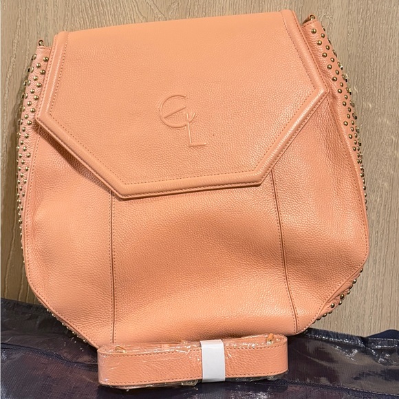 Elizabeth Laine Studded Leather Crossbody / Shoulder Bag – Blush Pink main image 4